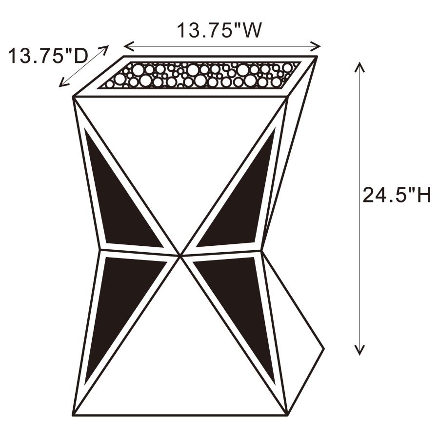 Modal Additional Images for Matheo Square Geometric Mirrored Acrylic Side Table Silver