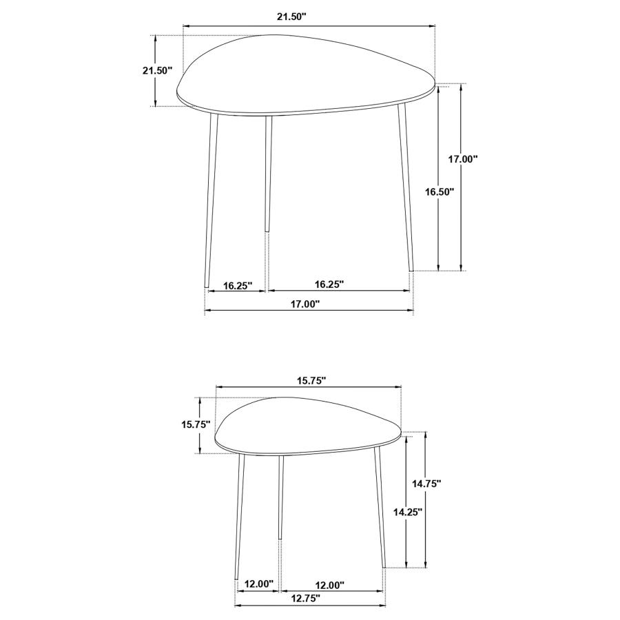 Modal Additional Images for Tobias 2-piece Triangular Marble Top Nesting Table Green