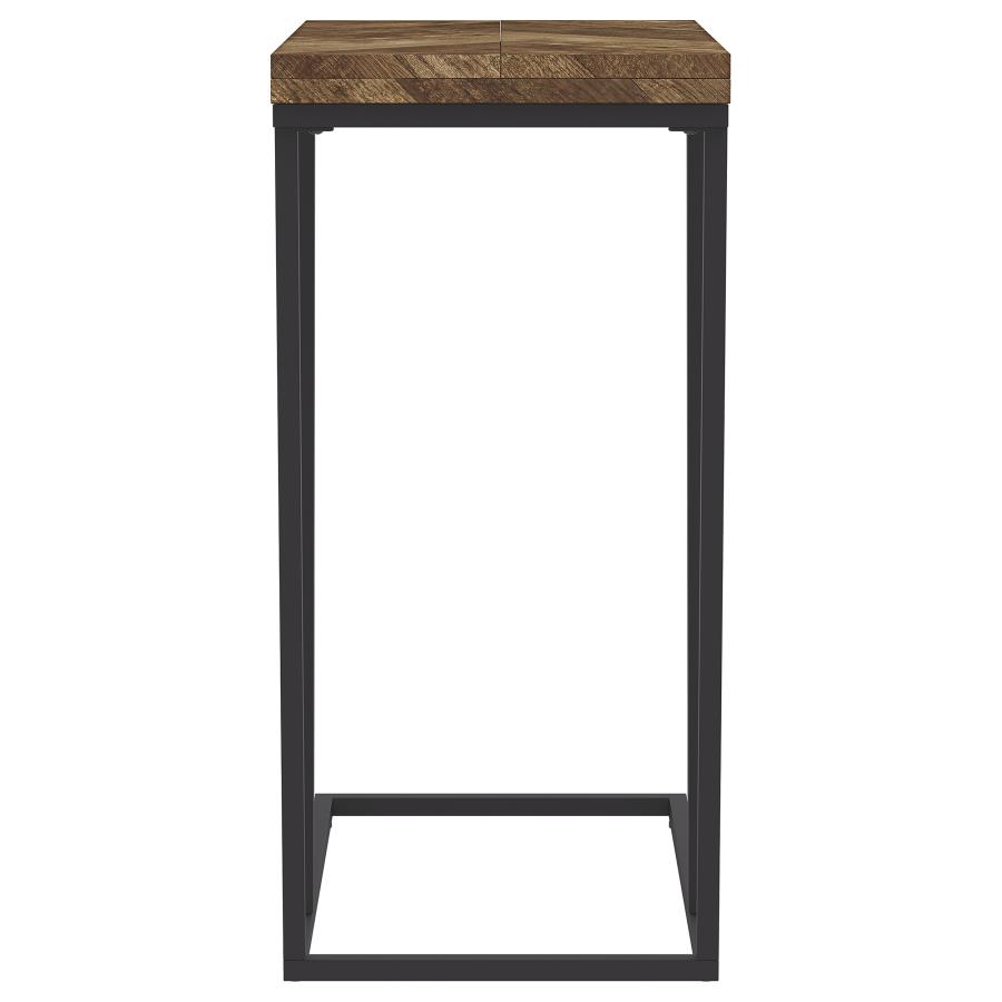 Carly Expandable Engineered Wood C-Shaped Side Table Tobacco