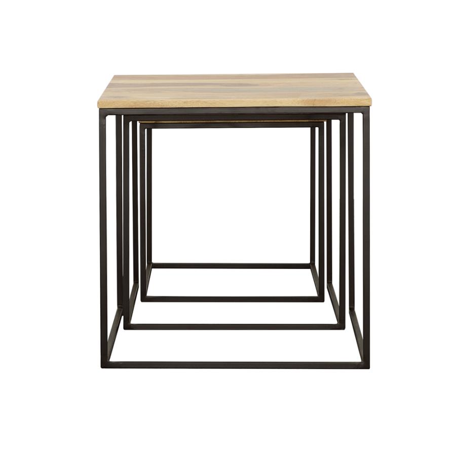 Modal Additional Images for Belcourt 3-piece Square Nesting Tables Natural and Black
