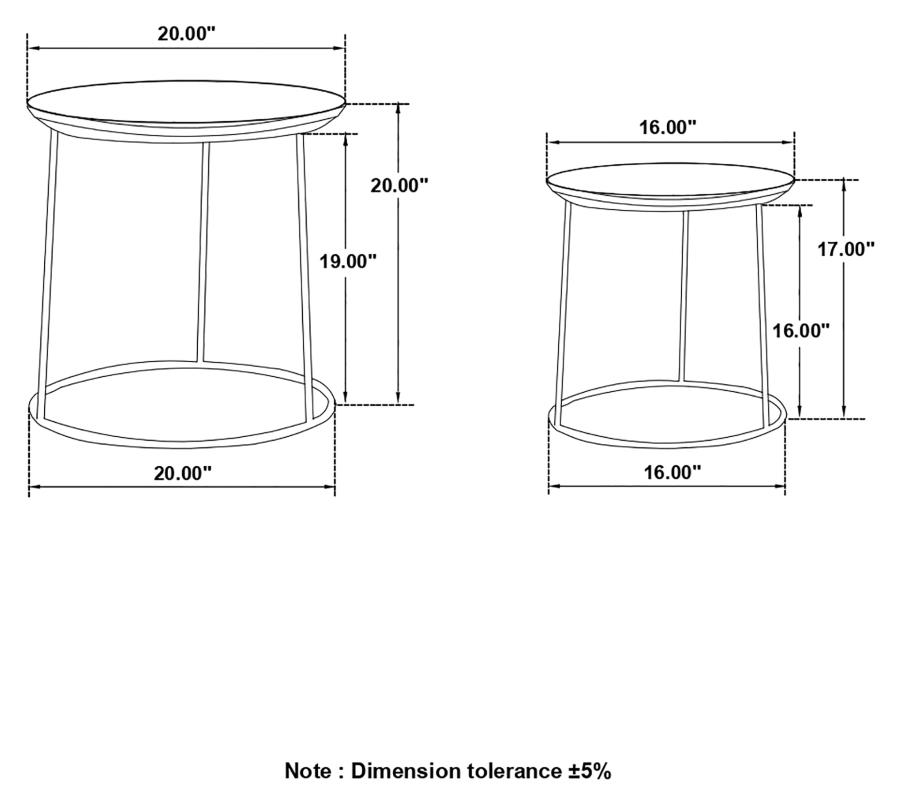 Modal Additional Images for Loannis 2-piece Round Mango Wood Nesting Table Matte Black