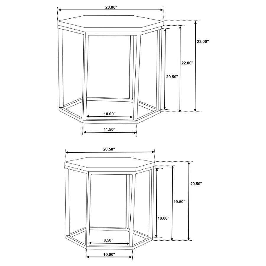 Modal Additional Images for Adger 2-piece Hexagonal Nesting Tables Natural and Black