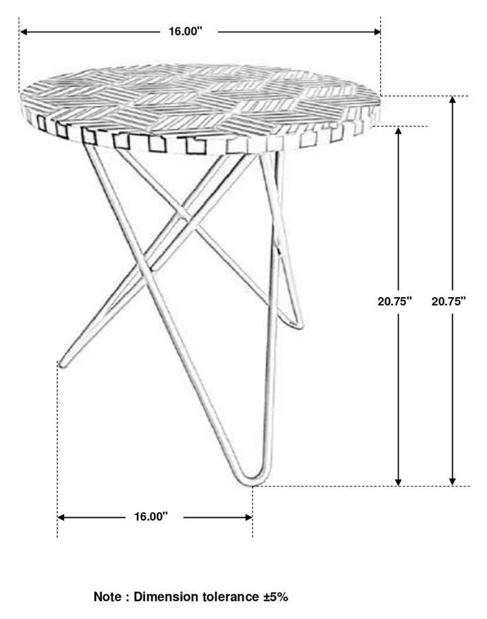 Modal Additional Images for Xenia Round Bone Inlay Accent Side Table White and Gold