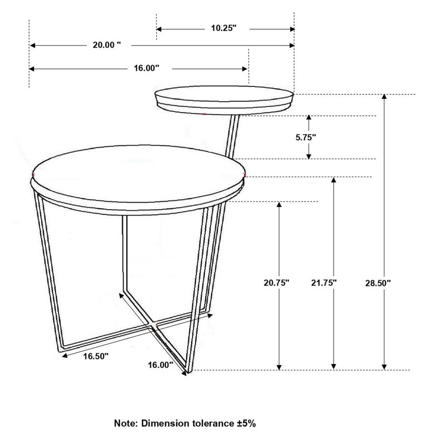 Modal Additional Images for Yael Round Mango Wood Accent Side Table Natural and Gunmetal