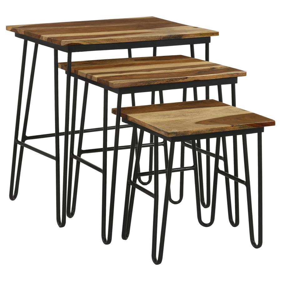 (image for) Nayeli 3-piece Solid Sheesham Wood Nesting Tables Natural
