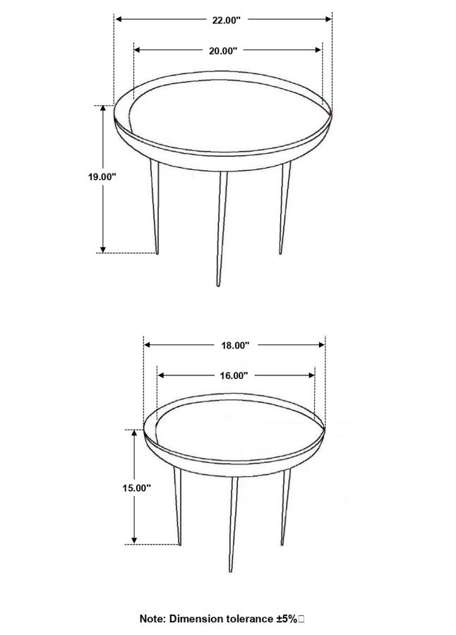 Modal Additional Images for Nuala 2-piece Round Mango Wood Nesting Tables Honey