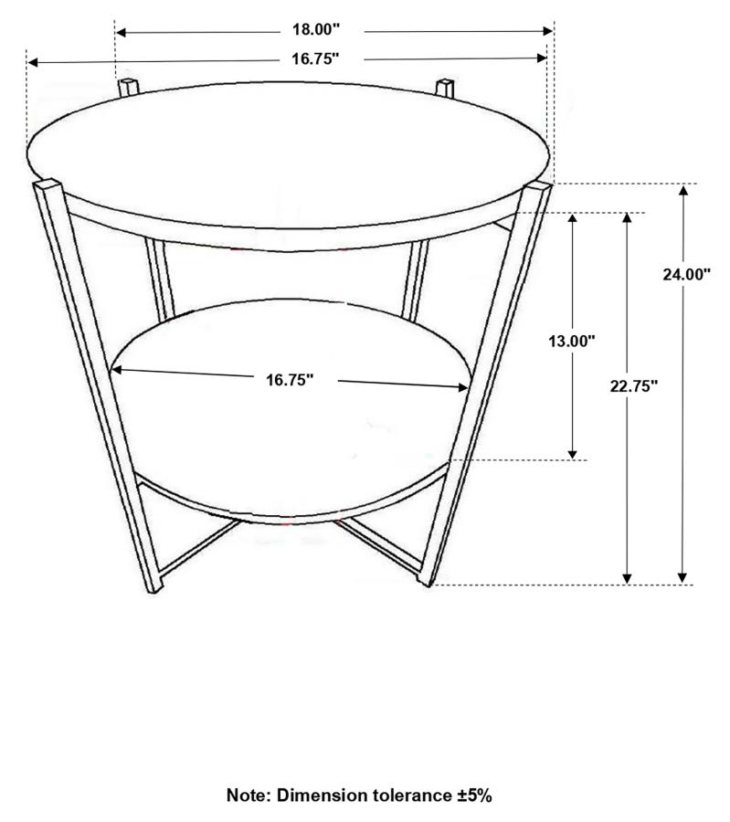 Modal Additional Images for Axel Round Accent Table with Open Shelf Natural and Gunmetal