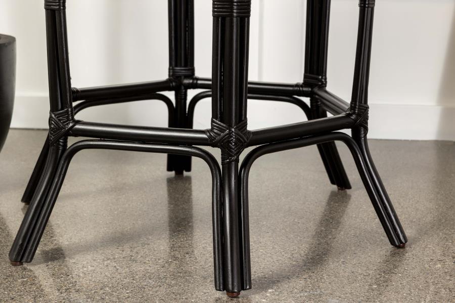 Modal Additional Images for Antonio Round Rattan Tray Top Accent Side Table Black