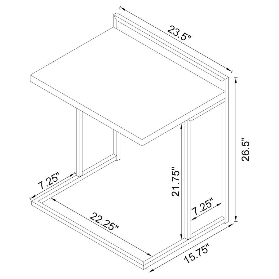 Modal Additional Images for Dani Rectangular C-Shaped Sofa Side Table Cappuccino