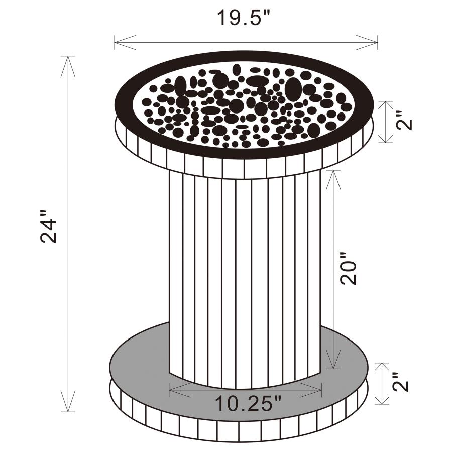 Modal Additional Images for Dorielle Round Mirrored Acrylic Crystal Side Table Silver