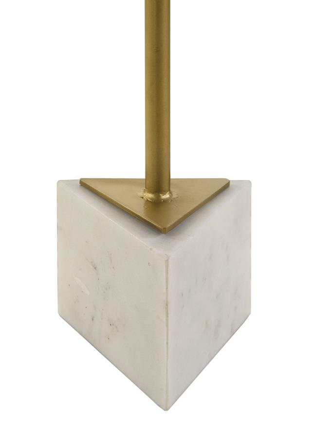 Fulcher Round Marble Top Accent Side Table White and Gold