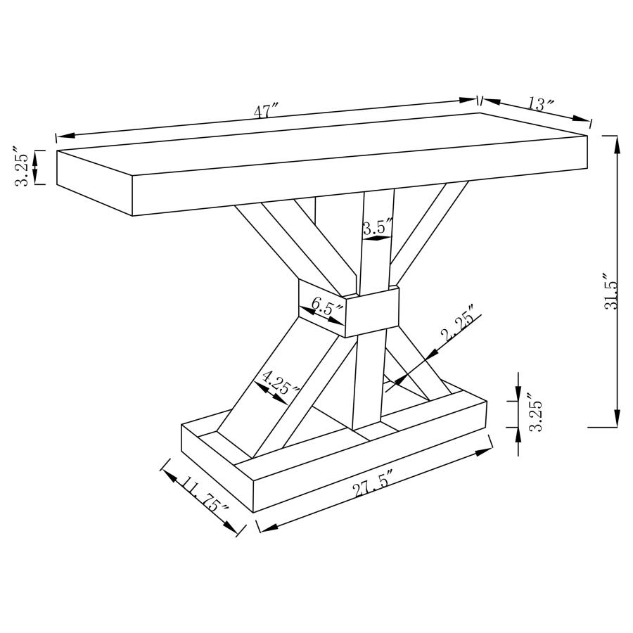 Modal Additional Images for Lurlynn X-shaped Mirrored Entryway Console Table Silver