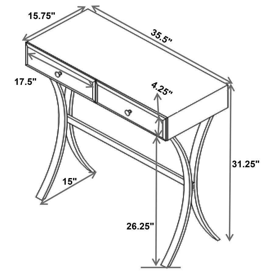Modal Additional Images for Scilla 2-drawer Mirrored Entryway Console Table Chrome