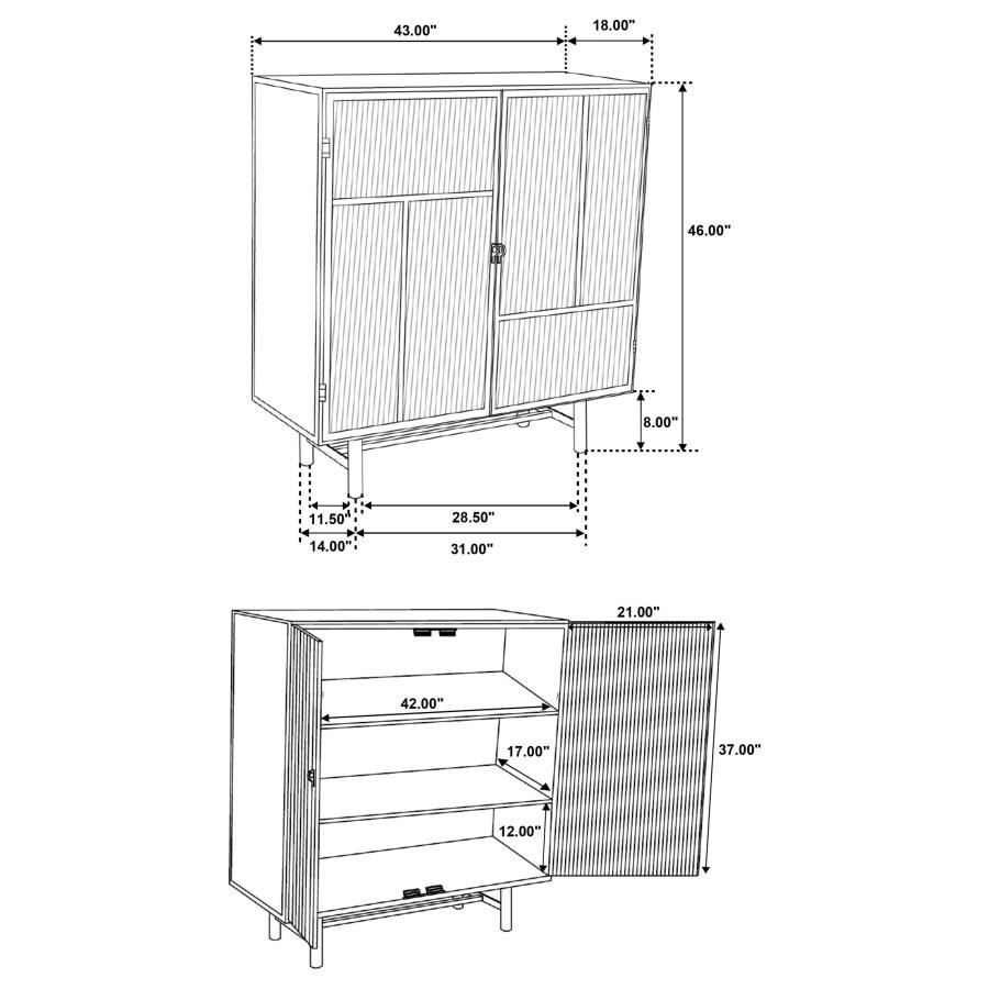 Modal Additional Images for Dalia 2-door Accent Storage Cabinet with Shelving Black