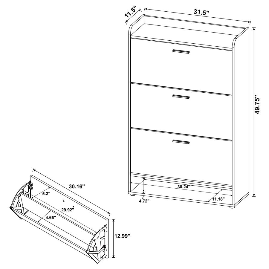 Modal Additional Images for Denia 3-tier Engineered Wood Shoe Cabinet White