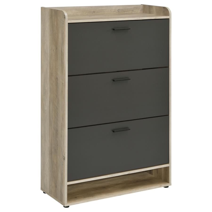 (image for) Denia 3-tier Engineered Wood Shoe Cabinet Grey