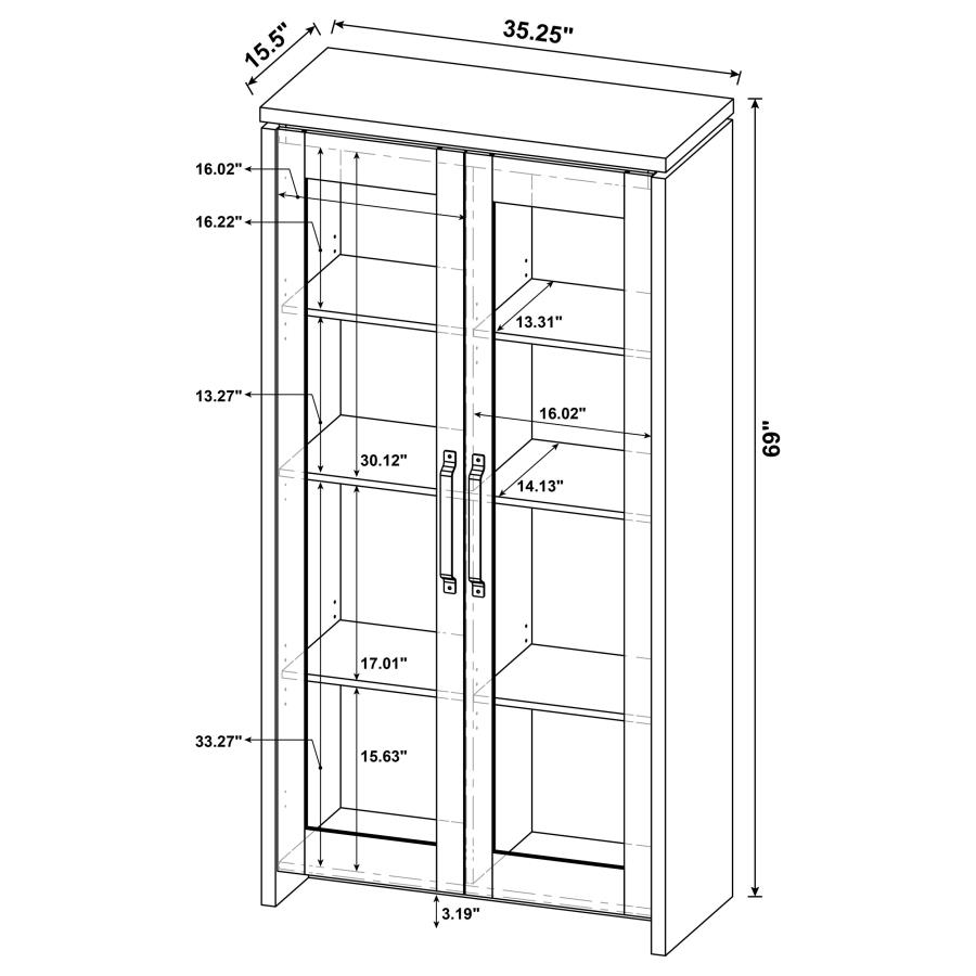 Modal Additional Images for Alejo 2-door Engineered Wood Tall Cabinet Grey Driftwood