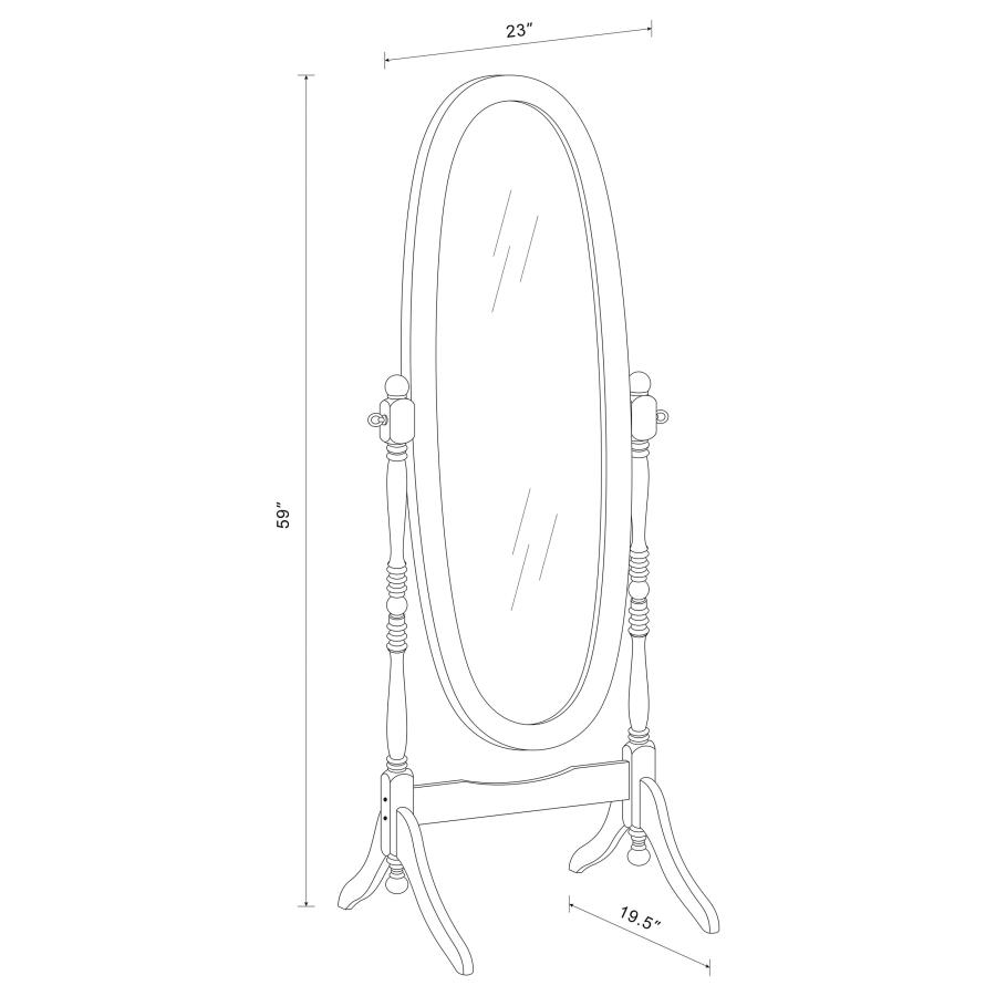 Modal Additional Images for Foyet Wood Adjustable Full Length Cheval Mirror White
