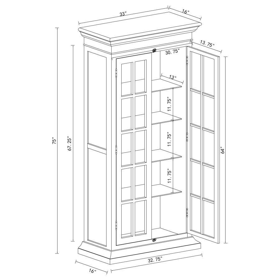 Modal Additional Images for Tammi 2-door Wood Tall Cabinet Distressed White and Brown