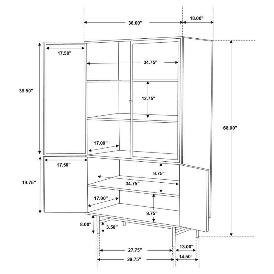 Modal Additional Images for Santiago 4-door Metal Tall Storage Cabinet Matte Black
