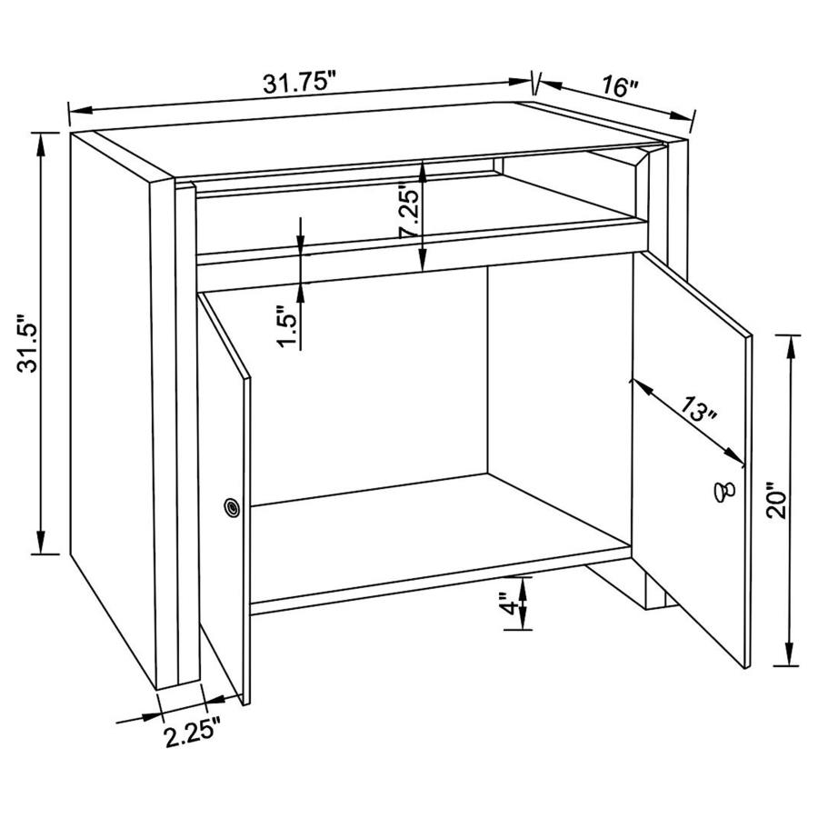 Modal Additional Images for Betsey 2-door Mirrored Acrylic Storage Accent Cabinet Silver