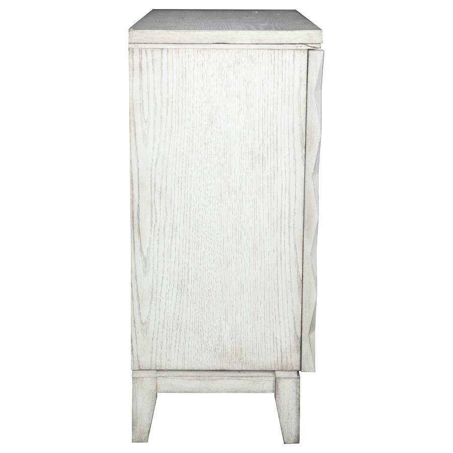 Modal Additional Images for Moody 2-door Accent Cabinet with Carved Door Antique White