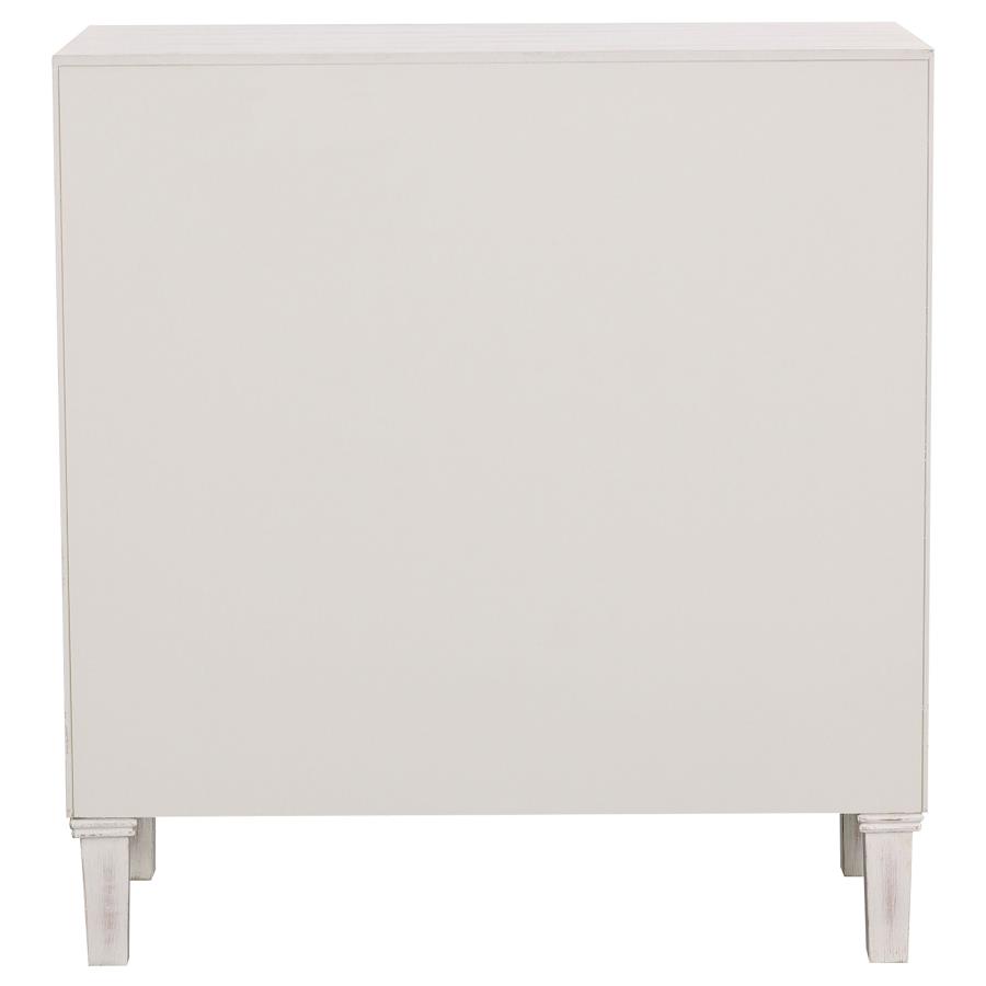 Clarkia Accent Cabinet with Floral Carved Door White
