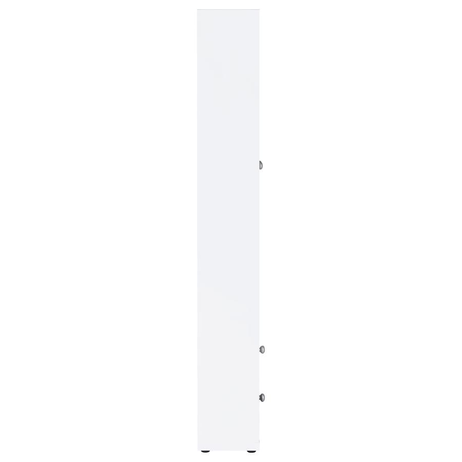 Hawthorne 4-shelf Glass Door Tall Cabinet with Drawers White