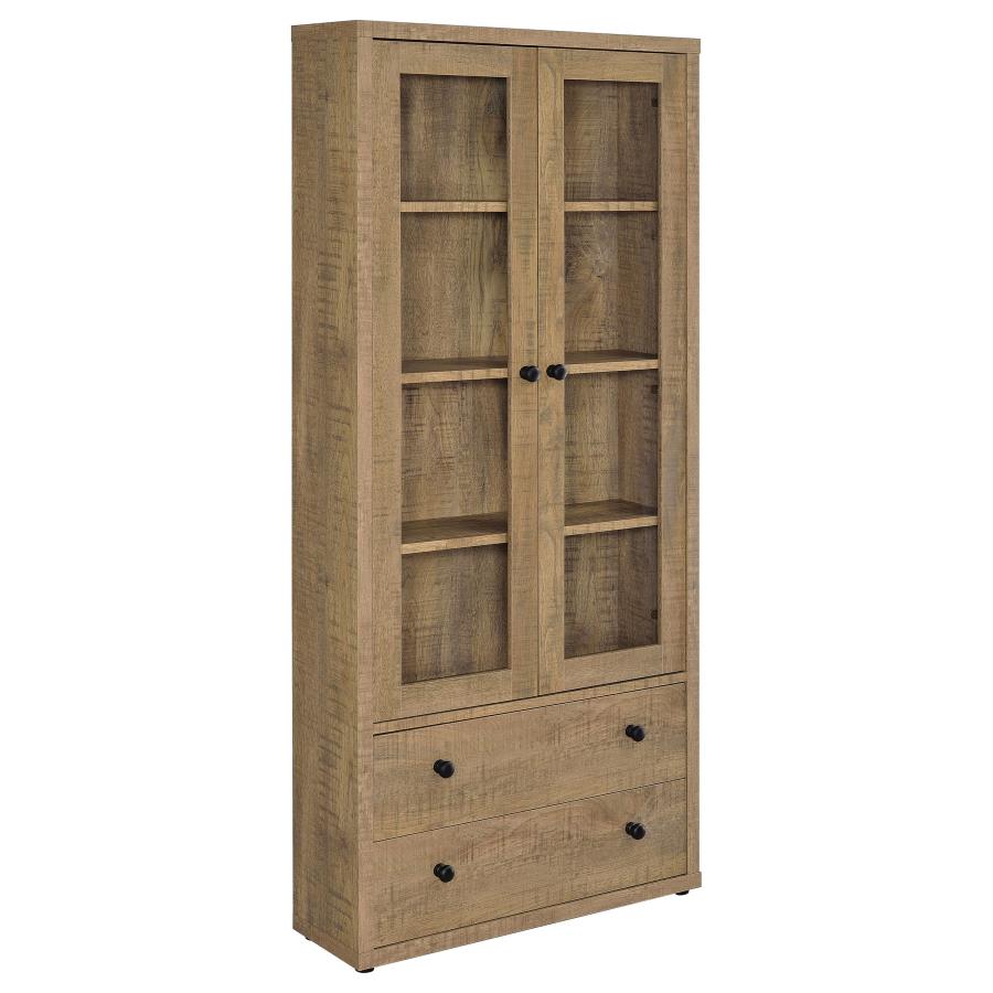 (image for) Hawthorne 4-shelf Glass Door Tall Cabinet with Drawers Mango