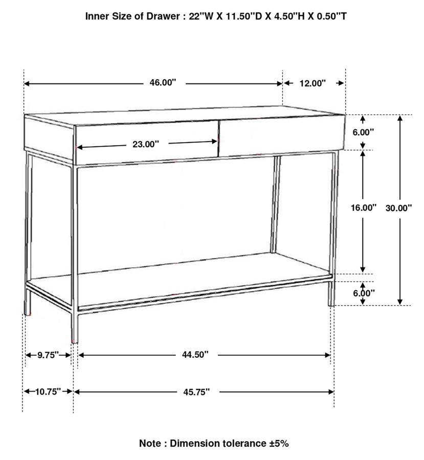 Modal Additional Images for Rubeus 2-drawer Wood Entryway Console Table White Washed