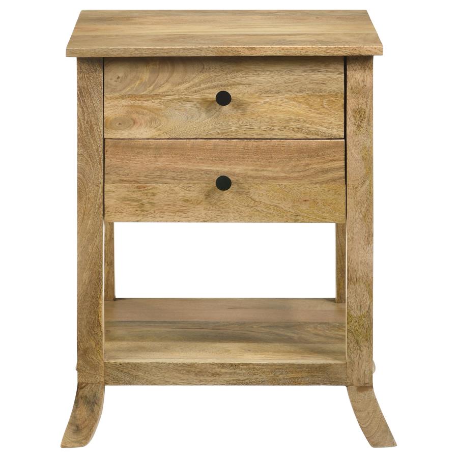 Russo 2-drawer Accent Side End Table Natural Mango