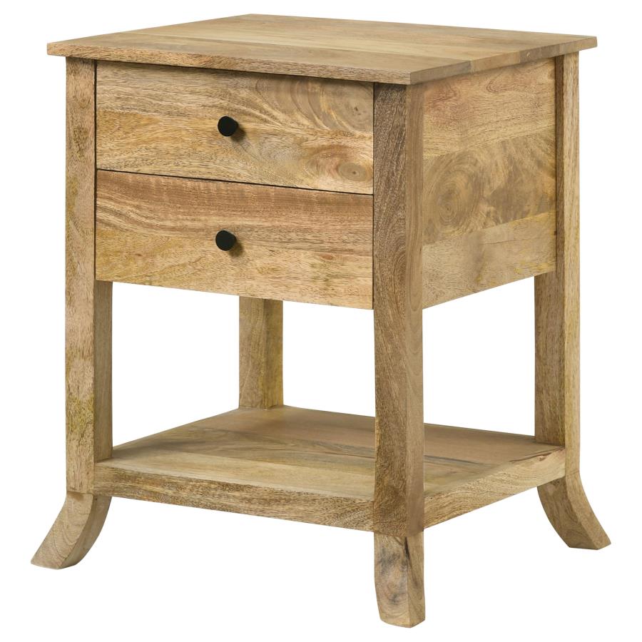 Russo 2-drawer Accent Side End Table Natural Mango