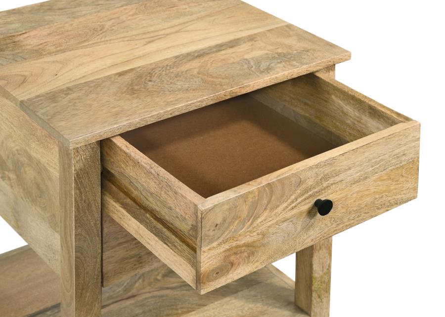 Russo 2-drawer Accent Side End Table Natural Mango