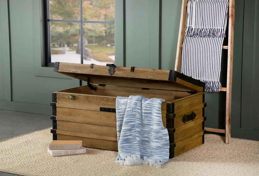 Modal Additional Images for Simmons Wood Storage Trunk Natural and Black