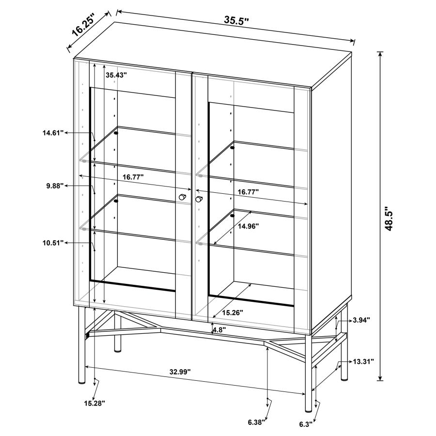 Modal Additional Images for Bonilla 2-door Engineered Wood Cabinet Distressed Pine