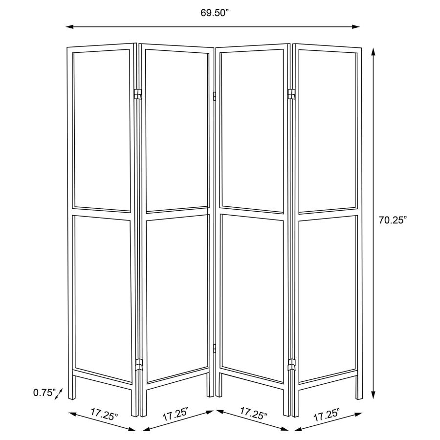 Modal Additional Images for Mattison 4-Panel Room Divider Folding Shoji Screen White