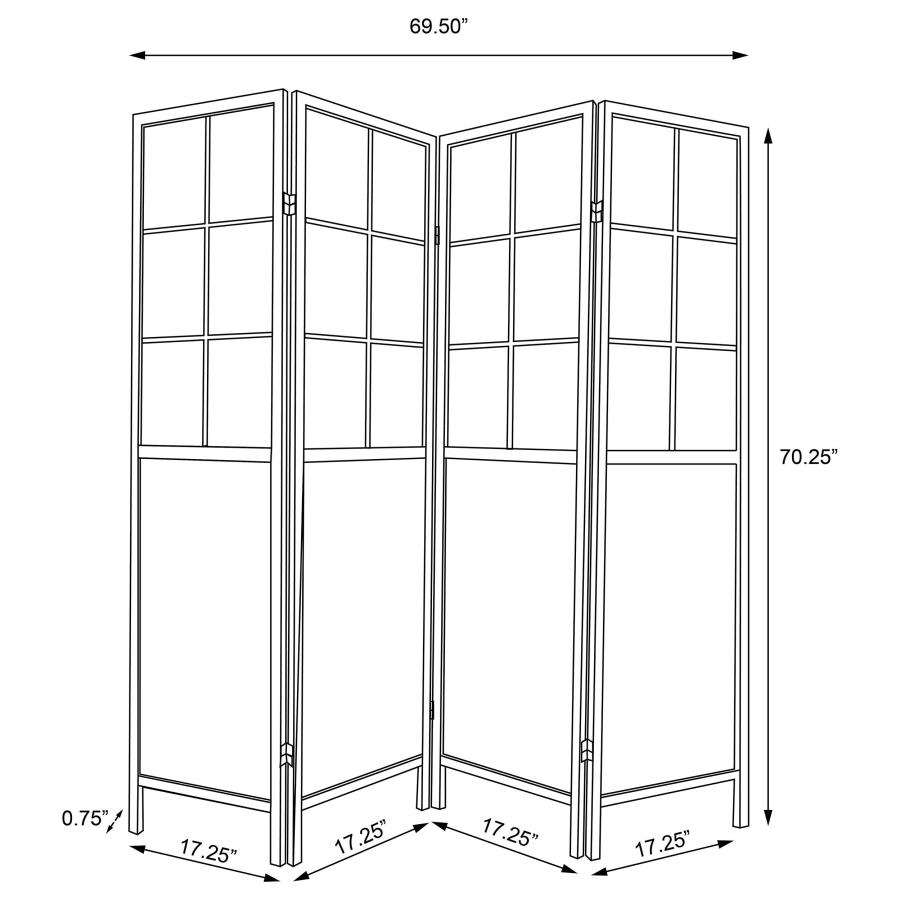 Modal Additional Images for Edwards 4-Panel Room Divider Folding Shoji Screen Natural