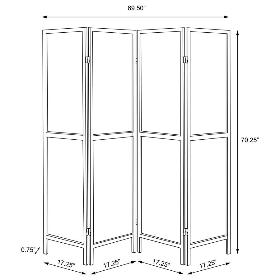 Modal Additional Images for Deepika 4-Panel Room Divider Folding Screen Rustic Nutmeg