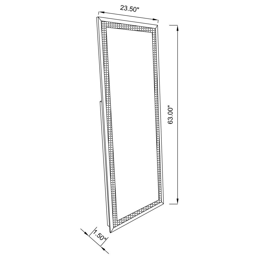 Modal Additional Images for Giddish 24 x 64 Inch Full Length Standing Mirror Silver