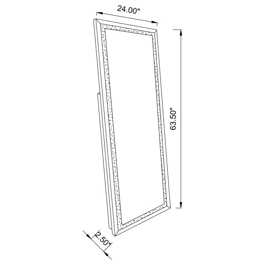 Modal Additional Images for Seraphina 24 x 64 Inch Acrylic Framed Standing Mirror Silver