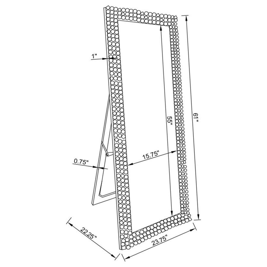 Modal Additional Images for Mckay 24 x 63 Inch Acrylic Frame Standing Mirror Smokey Grey