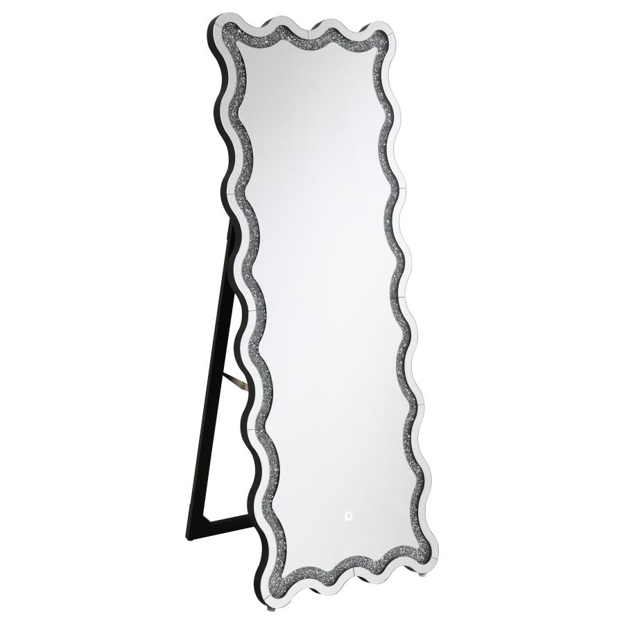 Brixey 24 x 63 Inch LED Lighting Standing Floor Mirror Black (image for) Brixey 24 x 63 Inch LED Lighting Standing Floor Mirror Black