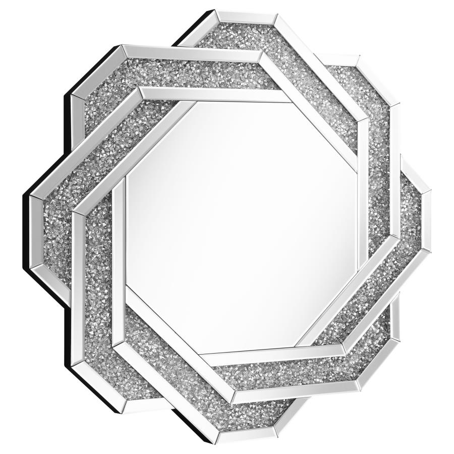Mikayla 40 x 40 Inch Braided Frame Wall Mirror Silver (image for) Mikayla 40 x 40 Inch Braided Frame Wall Mirror Silver