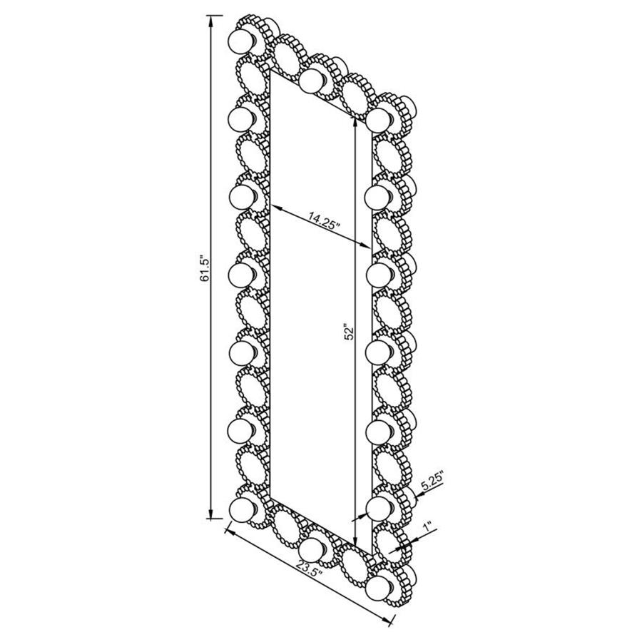 Modal Additional Images for Aghes 24 x 62 Inch Wall Mirror with Lighting Silver