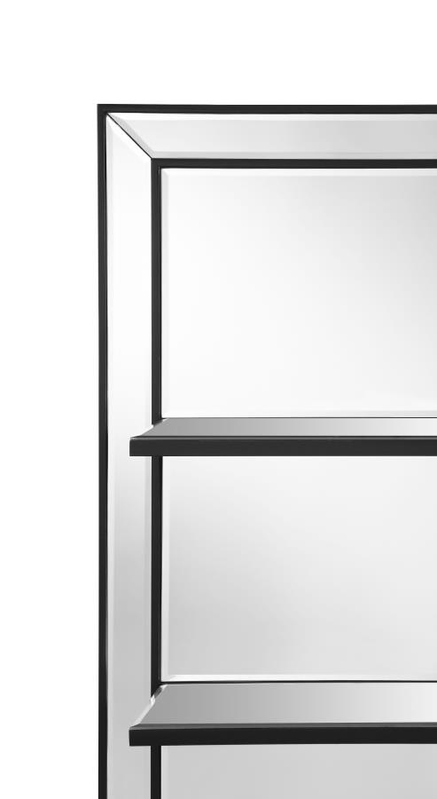 Oriel 24 x 47 Inch Rectangular 3-Shelf Wall Mirror Silver