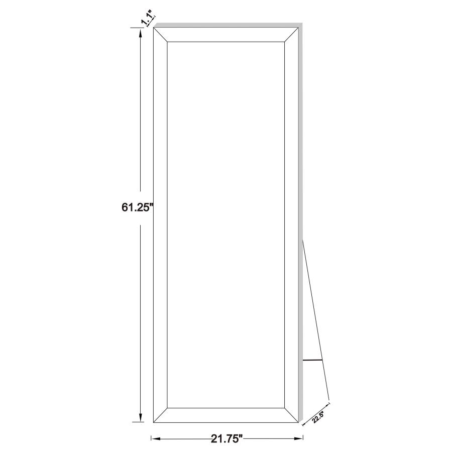 Modal Additional Images for Soline 22 x 61 Inch Framed Standing Floor Mirror Silver