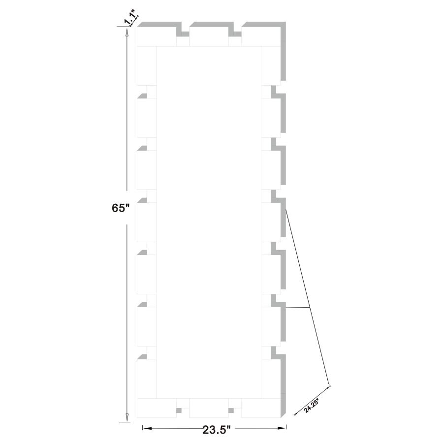 Modal Additional Images for Tavin 24 x 65 Inch Geometric Frame Standing Mirror Silver