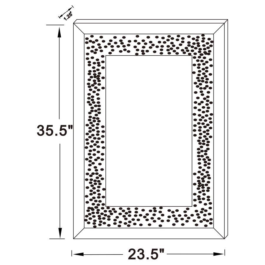 Modal Additional Images for Valerie 24 x 36 Inch Acrylic Crystal Wall Mirror Silver