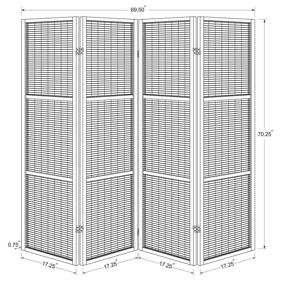 Modal Additional Images for Browning 4-panel Bamboo Room Divider Folding Screen Walnut