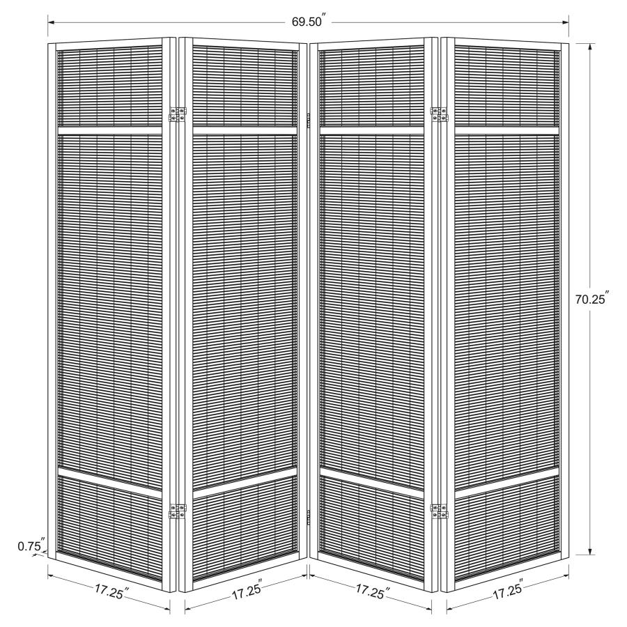 Modal Additional Images for Pearce 4-panel Bamboo Room Divider Folding Screen Natural